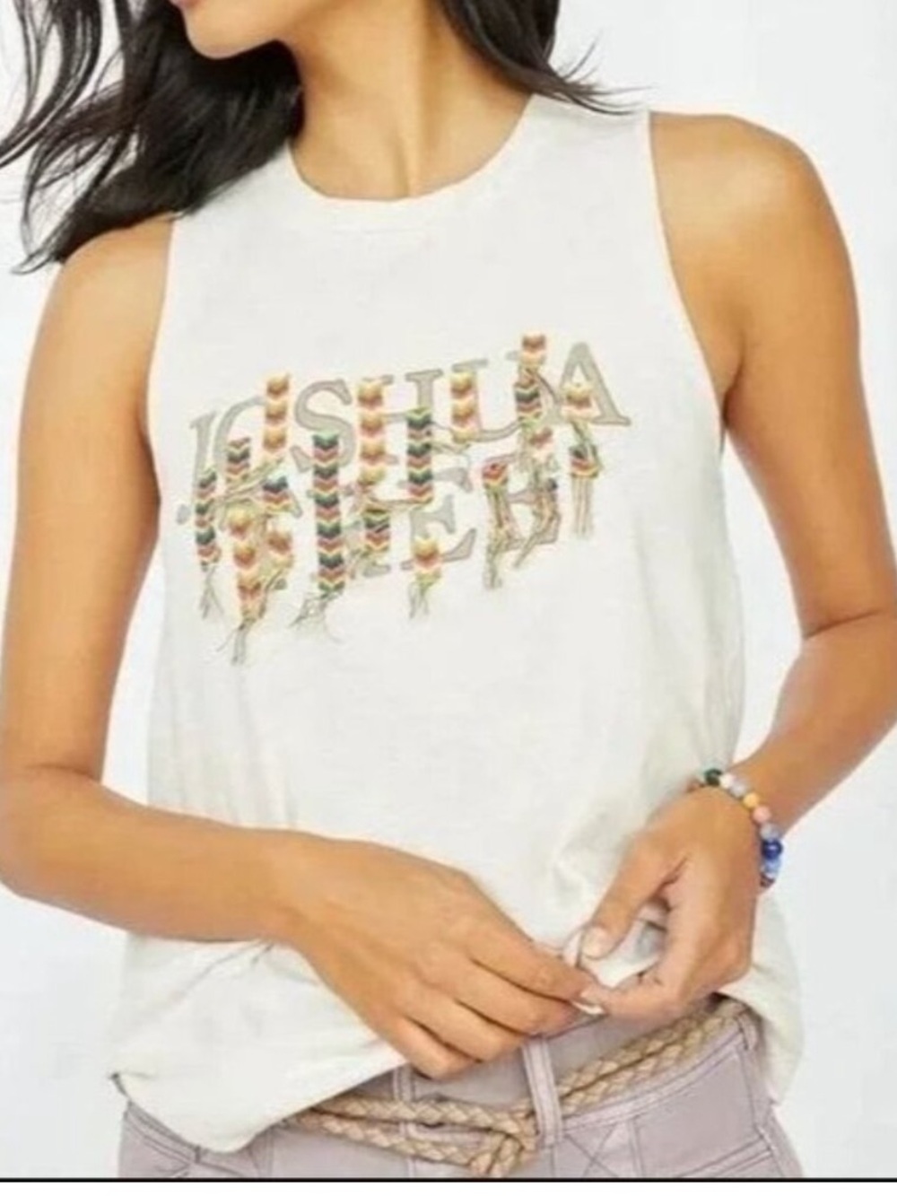 Pilcro for Anthropologie “Joshua Tree” Twist Back Cotton Tee NWOT (D)
